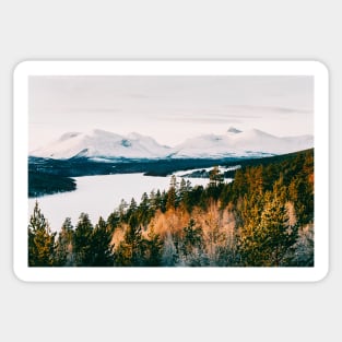 Majestic Peaks of Rondane National Park in Warm Winter Light Shot on Film Sticker